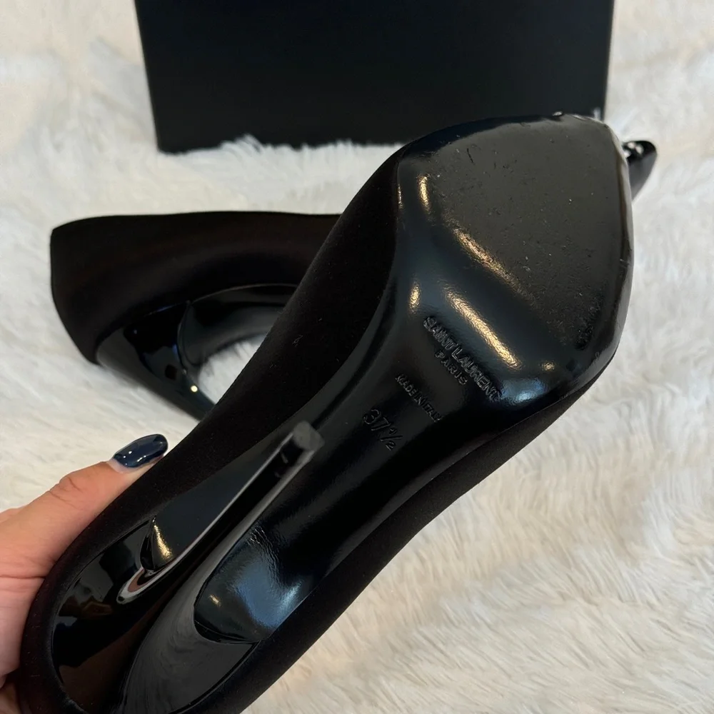 Saint Laurent Martinique 110 cm Black Heels with Silver Accents - Picture 5 of 5